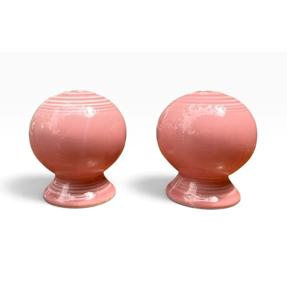 Vintage Fiesta Rose Pink Salt & Pepper Shakers P86 Homer Laughlin Fiestaware